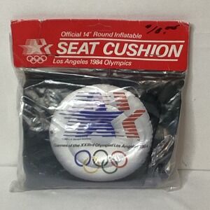 Official 1984 Los Angeles Olympics Inflatable Seat Cushion Vintage Collectible